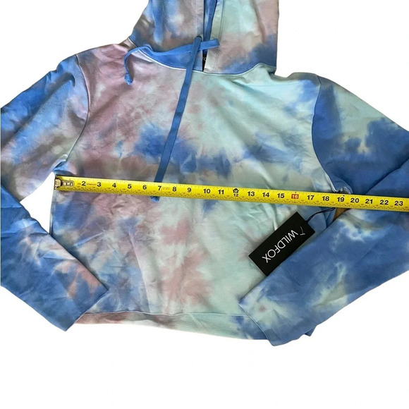 NWT Wildfox Painted Sky Ivy Tie Dye Blue Hoodie Pullover - Picture 8 of 8